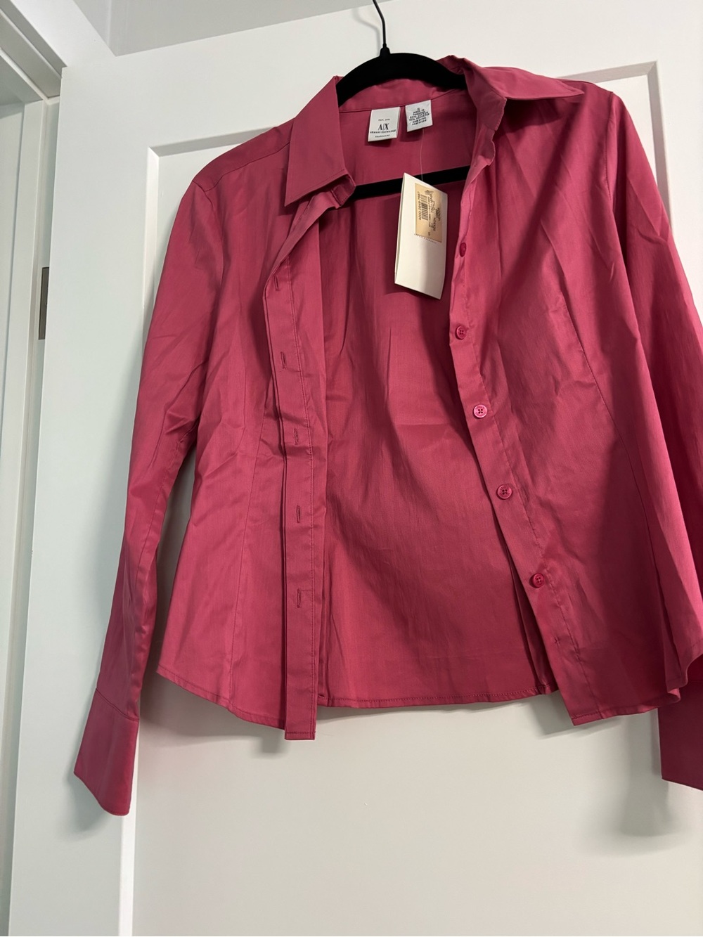 Armani Exchange Women's Fuchsia Button-Down Shirt